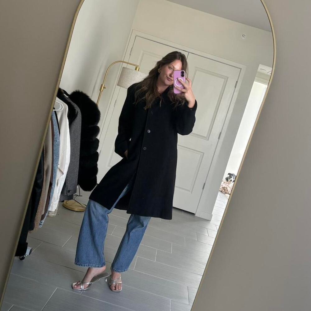 Black 100 vintage wool coat